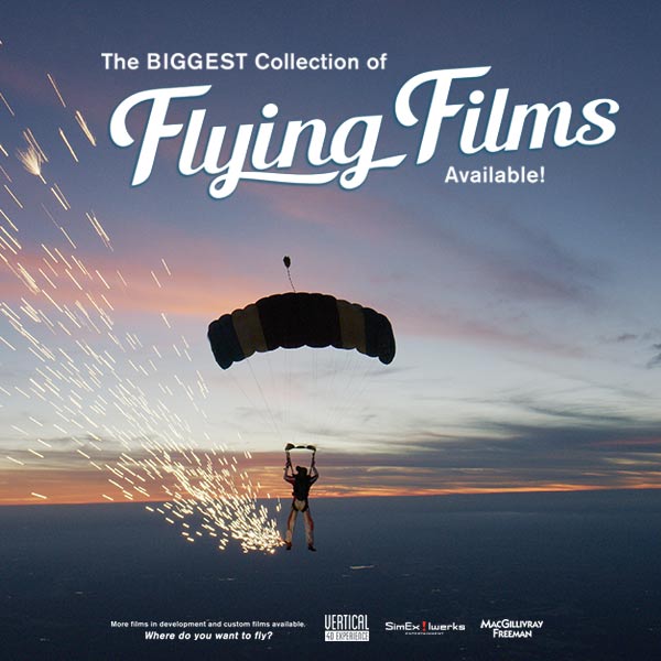 the biggest collection of flying films announcement with hang glider in the sky