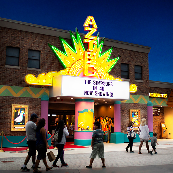 the simpsons in 4d attraction facade