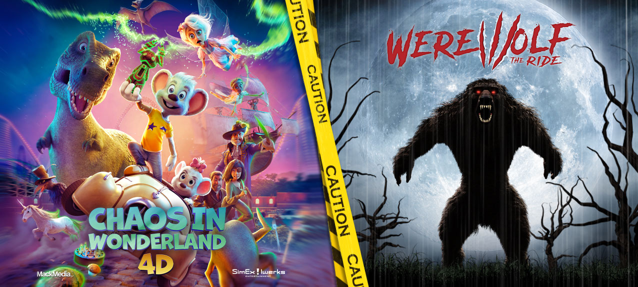 chaos in wonderland 4d and werewolf the ride banner