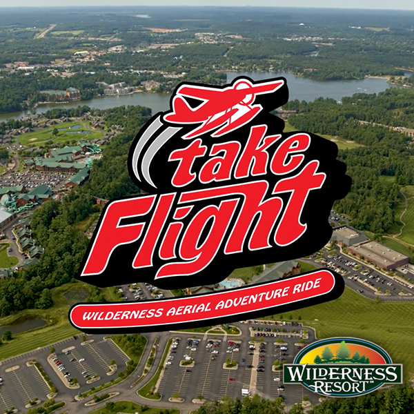 wilderness resort with take flight logo