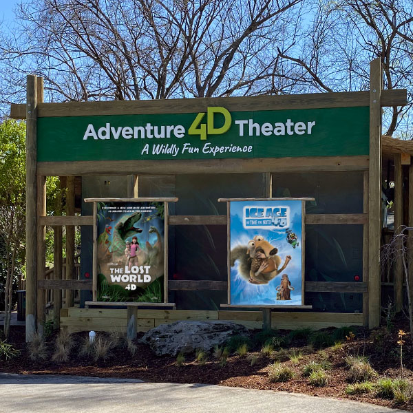 Nashville Zoo's New Adventure 4D Theater Marquee